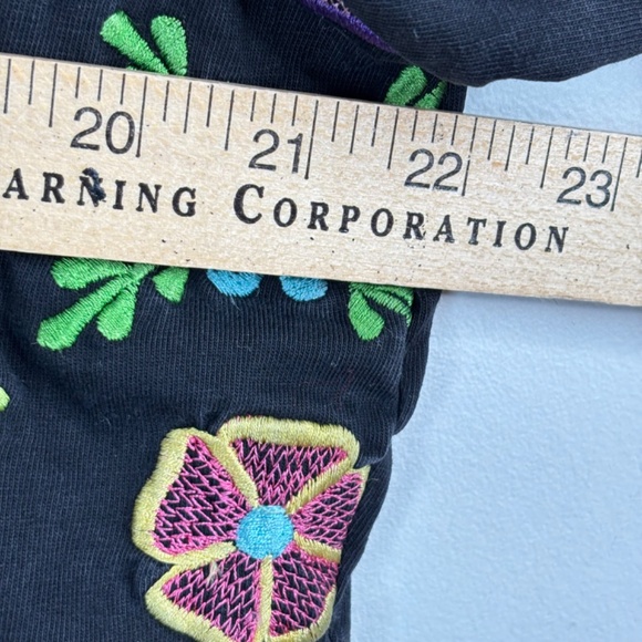 VTG Michael Simon Embroidered Cardigan L Lightweight Floral Boho Artsy Lagenlook - Picture 7 of 10